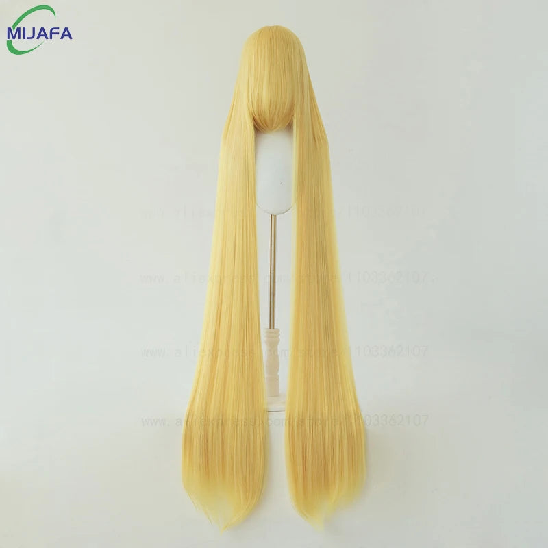 700g High Quality 59" 150cm Long Straight Cosplay Wig With Bang Blond Brown Red Green Blue Heat Resistant Hair Colors Anime Wigs