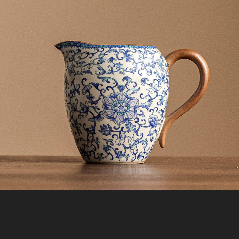 Kung Fu tea set blue and white lotus tea pot