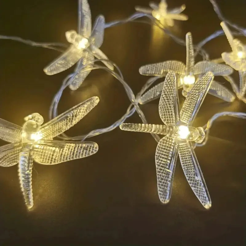 LED Battery Powered Dragonfly String Lights 1PC 1.5M 10