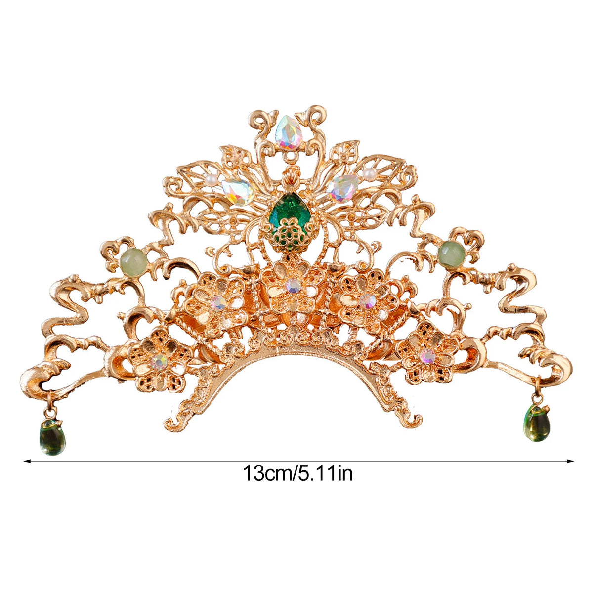 Traditional Chinese Palace Headdress Handmade Alloy Ancient Style Hanfu Hairpin for Women Festival Wedding and Stage Wear