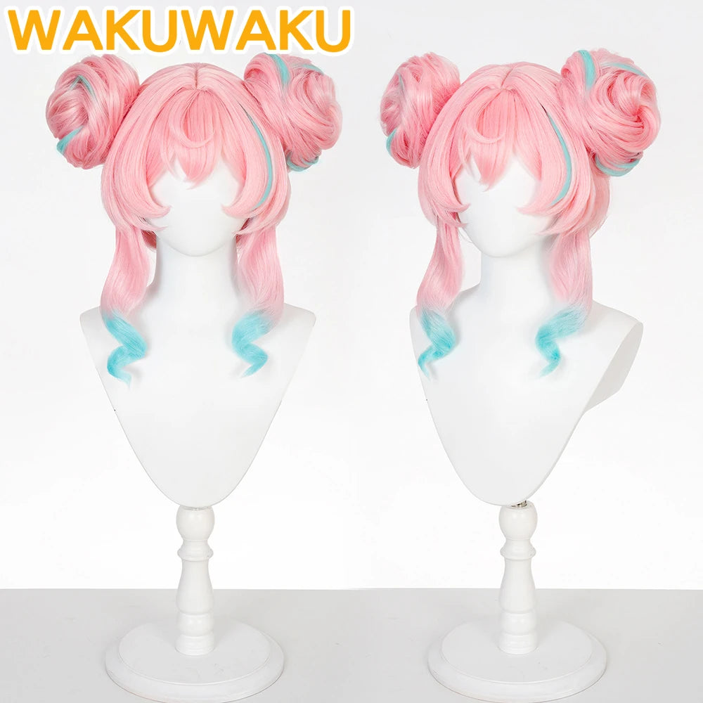 Hyacine Cosplay Wig Game Honkai: Star Rail WakuWaku HSR Halloween Women Pink Hair Hyacine Warm Cotton Skies Cosplay Wig