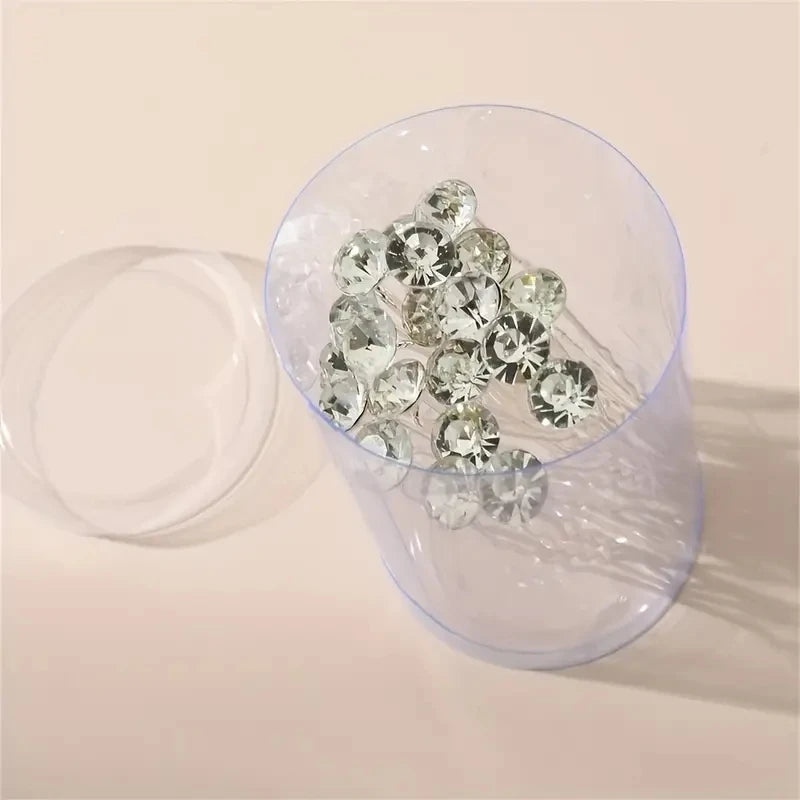 20Pcs Sparkling Crystal Hair Pins Silver Rhinestone U-Shaped Perfect Securing Adding Bridal Prom Party Daily Elegant Hairstyles