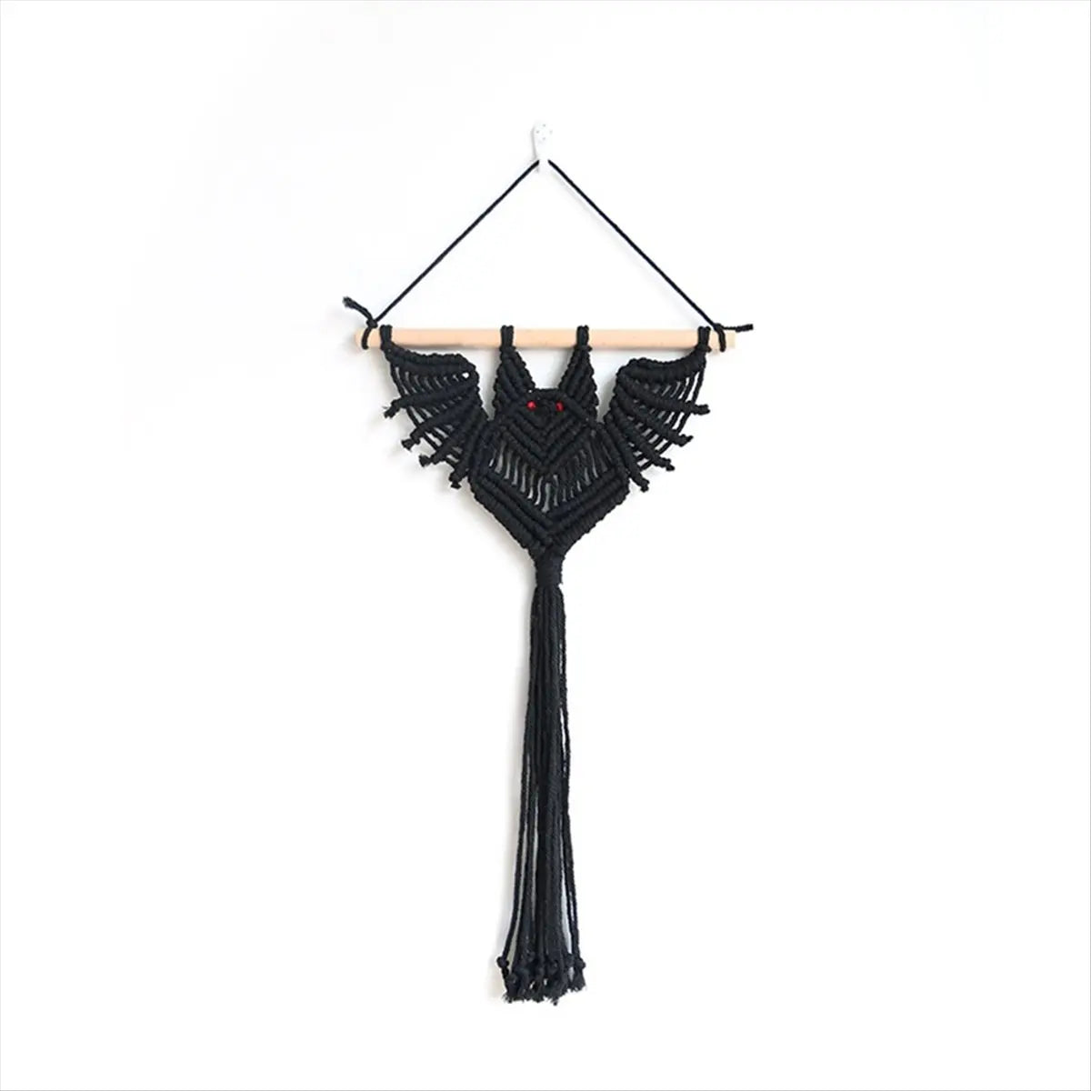 L! DT898^Halloween Bat Macrame Wall Hanging Geometric Art Decor Handmade Woven Gothic Ornament for Bedroom Black