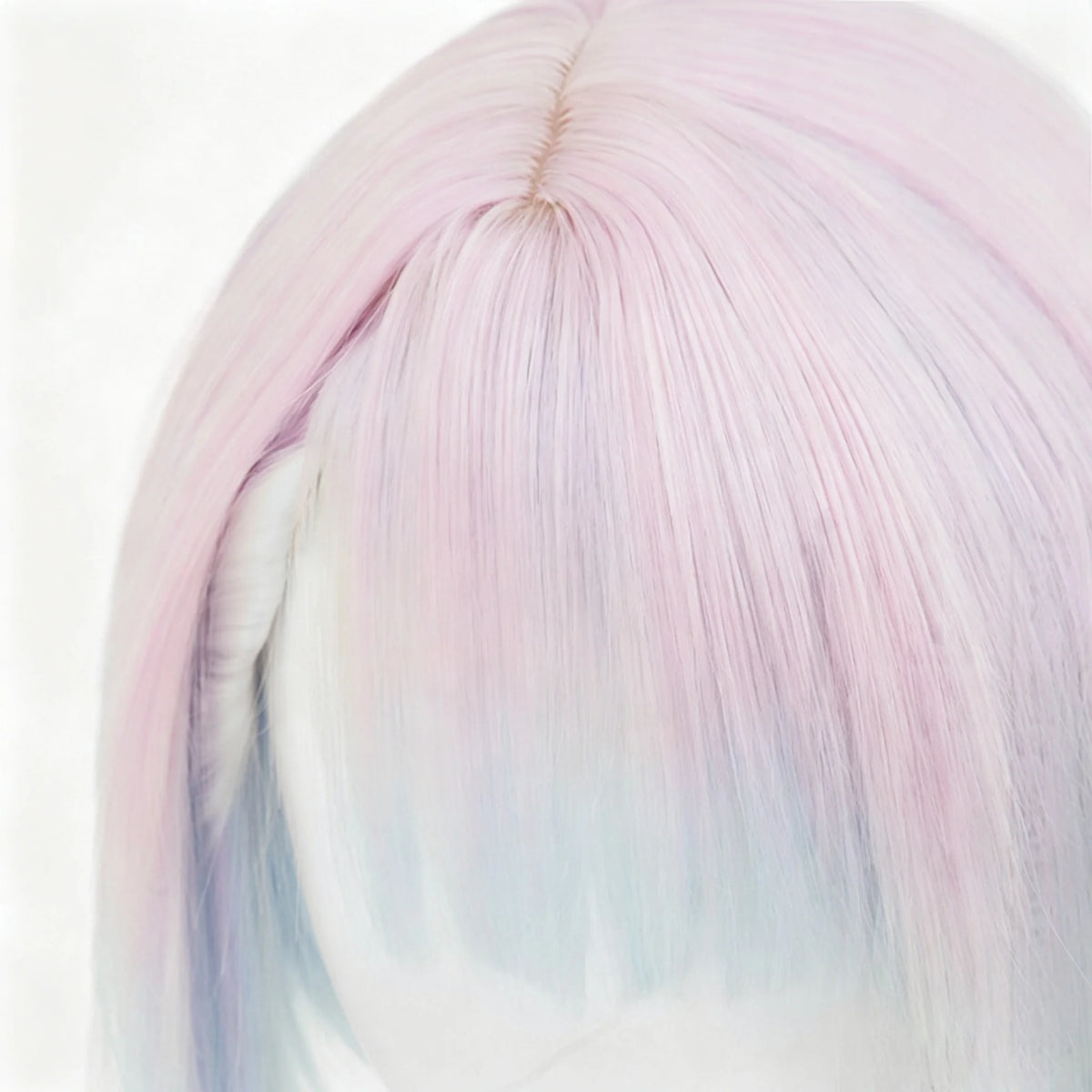 Punk Anime Game Characters Lucy Pastel Multicolor Gradient Wig Fringe Short Hair Rainbow Synthetic Sci-fi Themed Party Cosplay