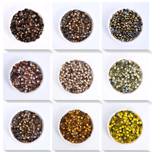 SS3-SS30 Yellow Series Non-Hotfix Glass Flat Back Rhinestones