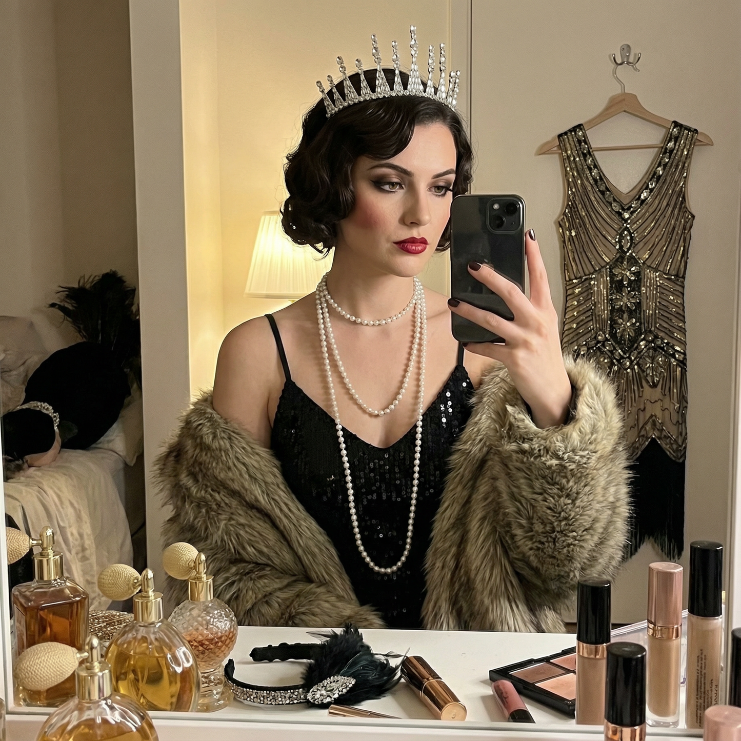 Jazz Age Skyscraper Tiara in Silver