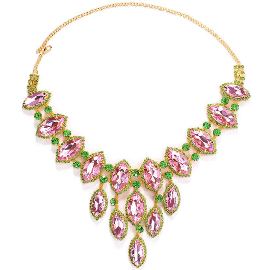 Multicolored Rhinestone Crystal Necklace