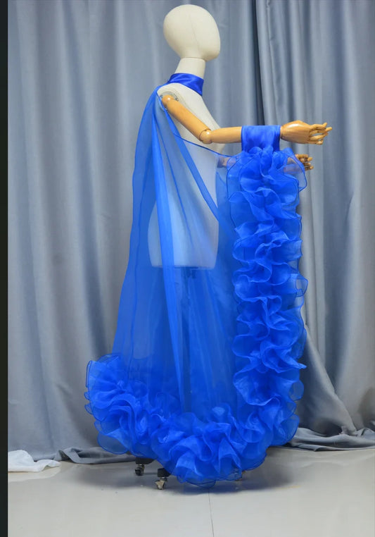 Dramatic Organza Burlesque Coat of Glory Wing Cloak Drag Cabaret Show Cape
