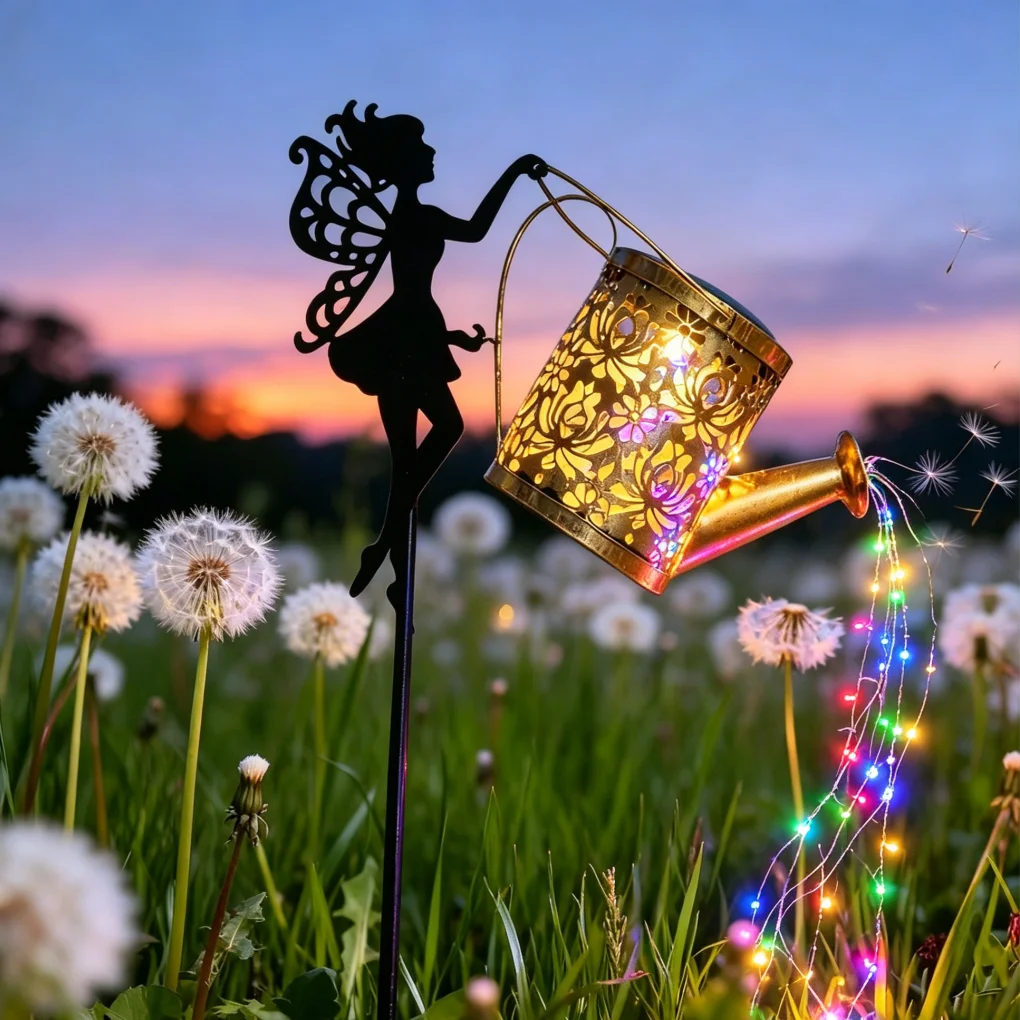 Spring planting, warm lighting, fairy tale kettle, Christmas and Halloween decoration, outdoor solar lights, garden decorations