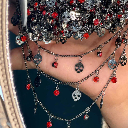 0.5/1 Meter Goth Style Black Cross Skeleton Pendant Chain For DIY