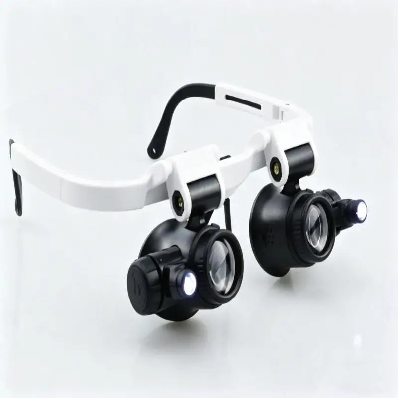 Magnifying Glass With LED Light Head-wearing Glasses Jewelry Loupe Welding Soldering Tools 8X 15X 23X