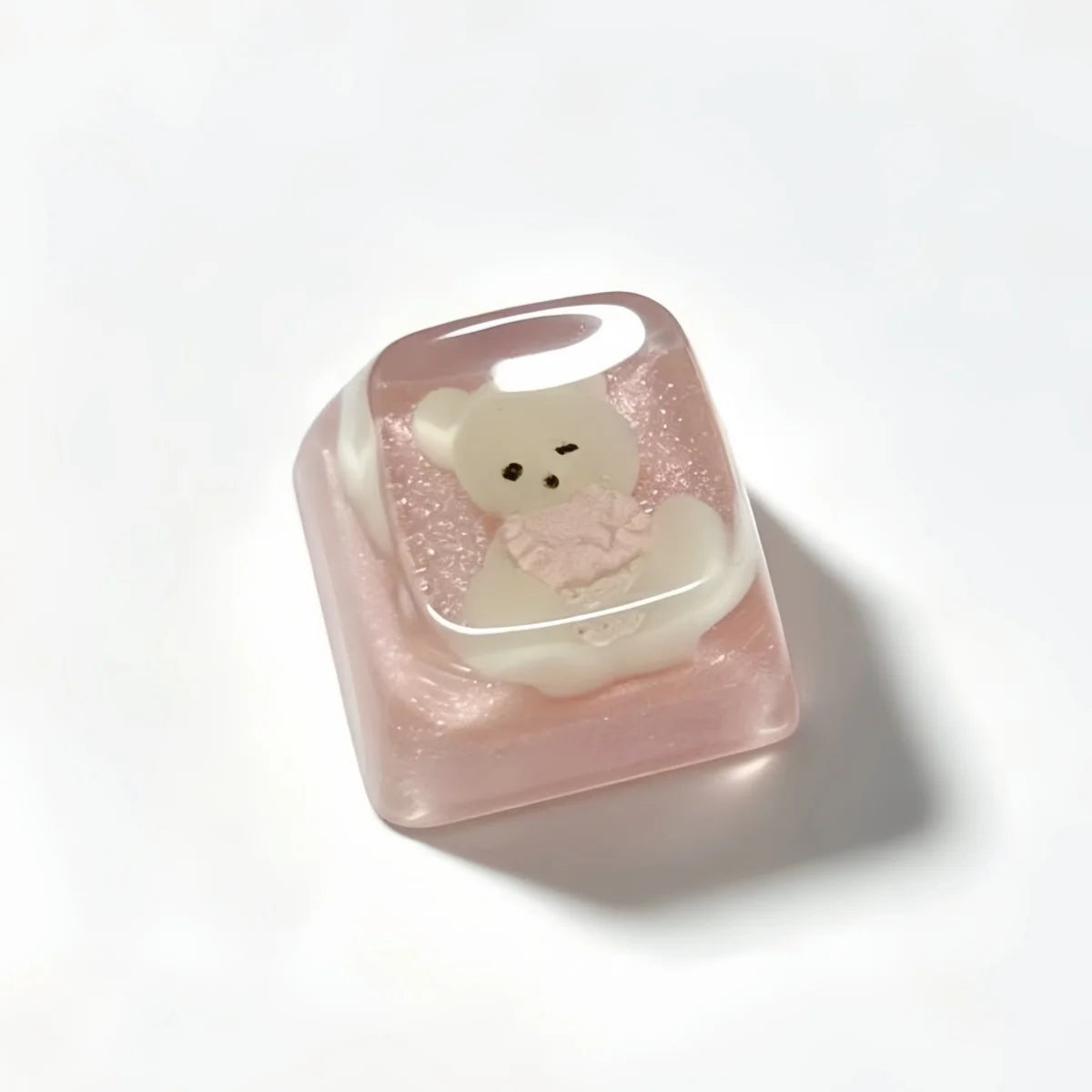 4pcs Cute Pixel Cat Transparent Keycap Custom Personalised Cartoon DIY Kawaii Keycaps for Cherry MX Switch Mechanical Keyboard