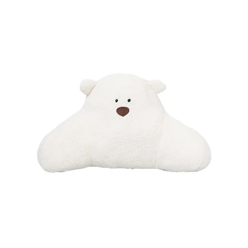 Comfortable Soft Pink Plush Car Headrest Lumbar Support Cartoon Bowknot Car Waist Neck Pillow Car Interior Decoration For Winter