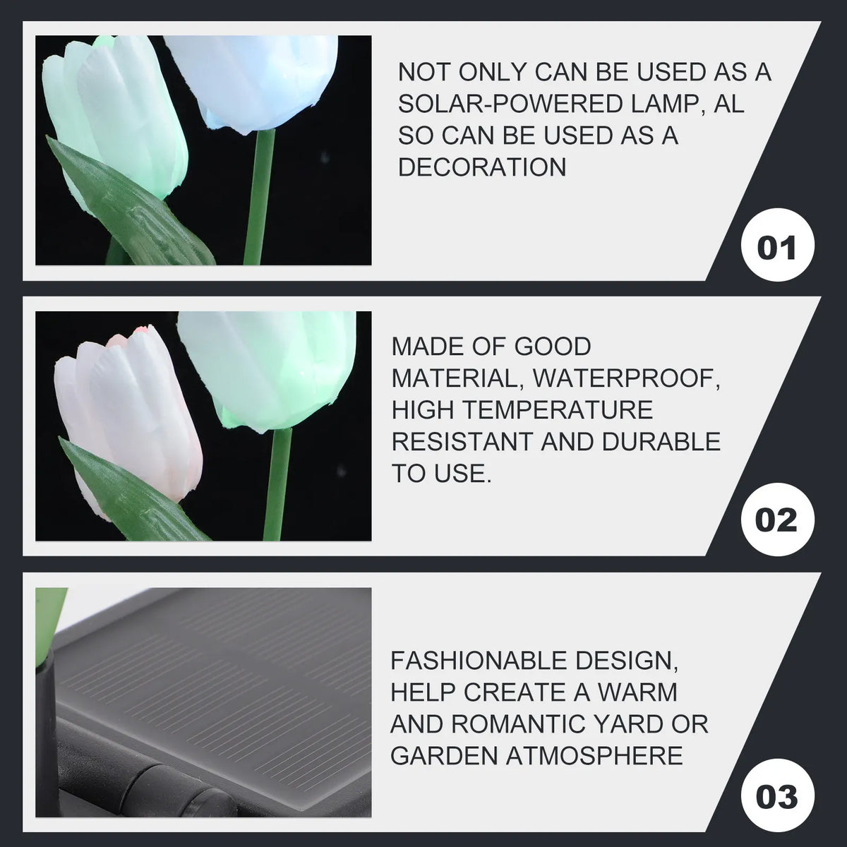 Solar Lights Garden Outdoor Decor Landscape Lamp Halloween Christmas New Year Lifelike Artificial Flower Flower Bed Decoration