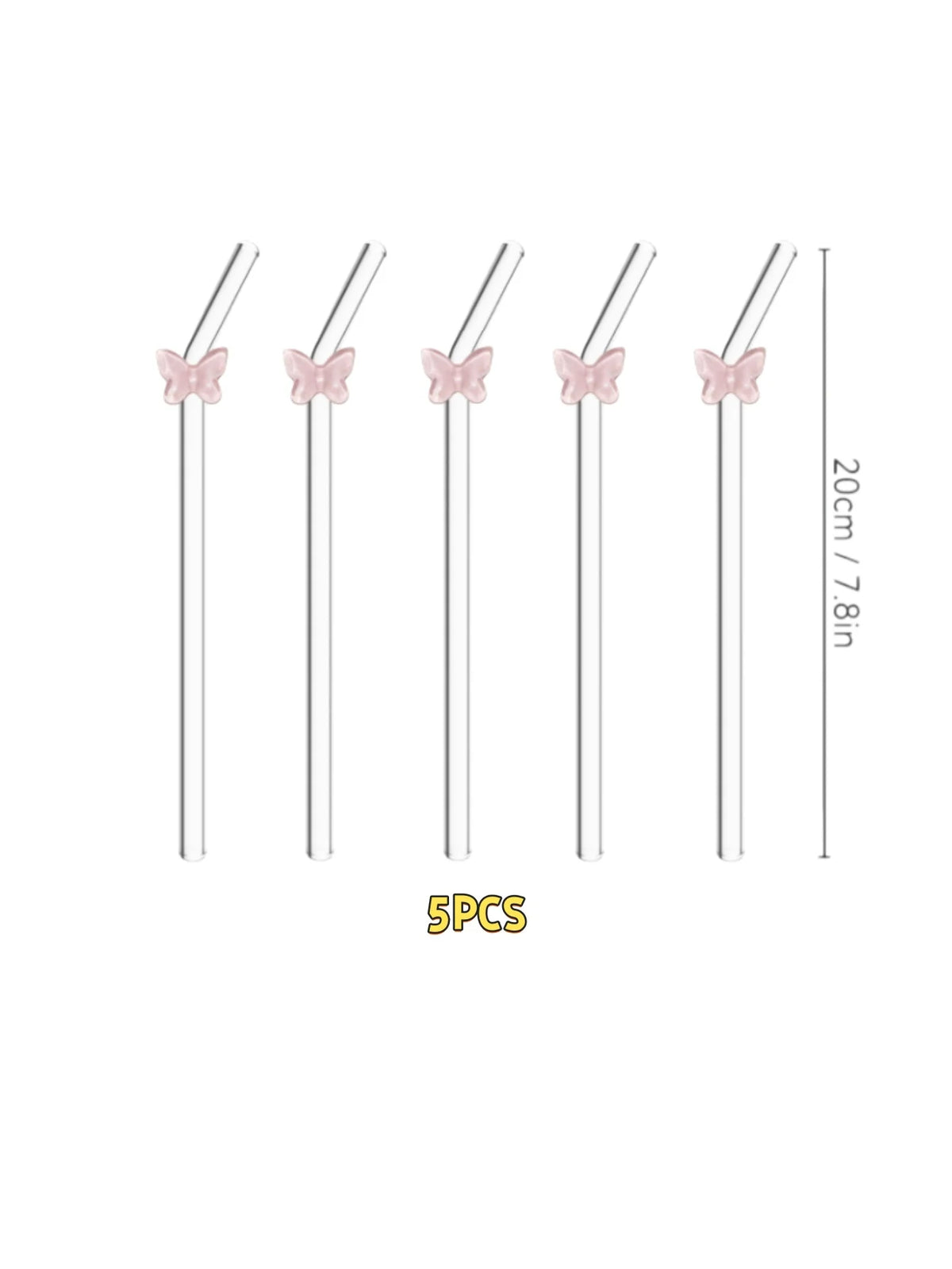 5/10PCS Pink Butterfly Curved Straw, Wedding Table Accent, Romantic & Holiday Presents,Valentine, wedding , Halloween, Christmas
