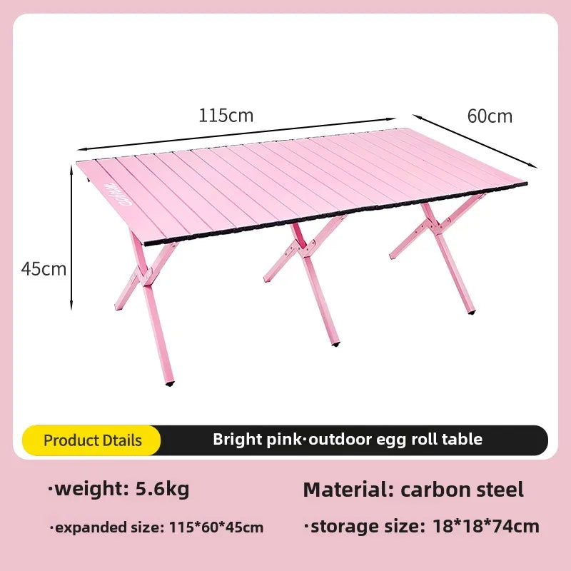 Outdoor camping pink tables and chairs Kermit folding ultra-light supplies equipment leisure