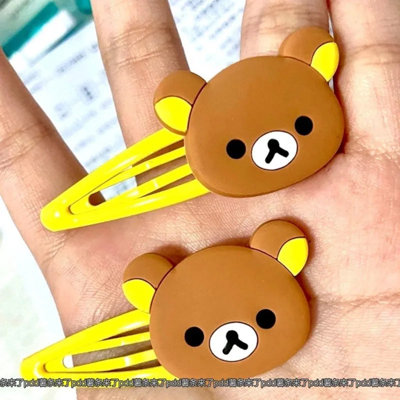 Cute Rilakkuma Cartoon Hair Clips Japanese Korean Style Doll Bangs Hair Pins Sweet Girls Student Fashion Hair Accessories