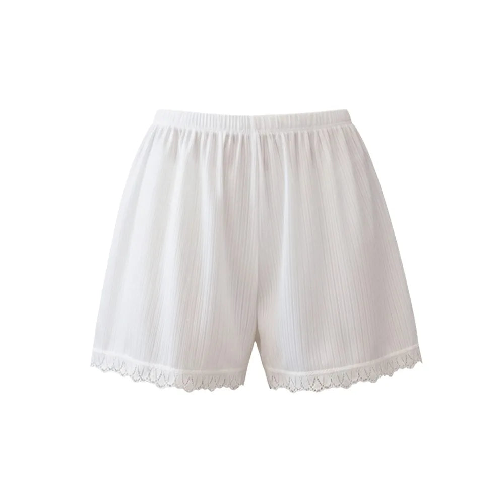 Fashion Ice Silk Lace Underwear Elastic Breathable Seamless Short Pants Comfortable Soft Petticoat Underpants Summer