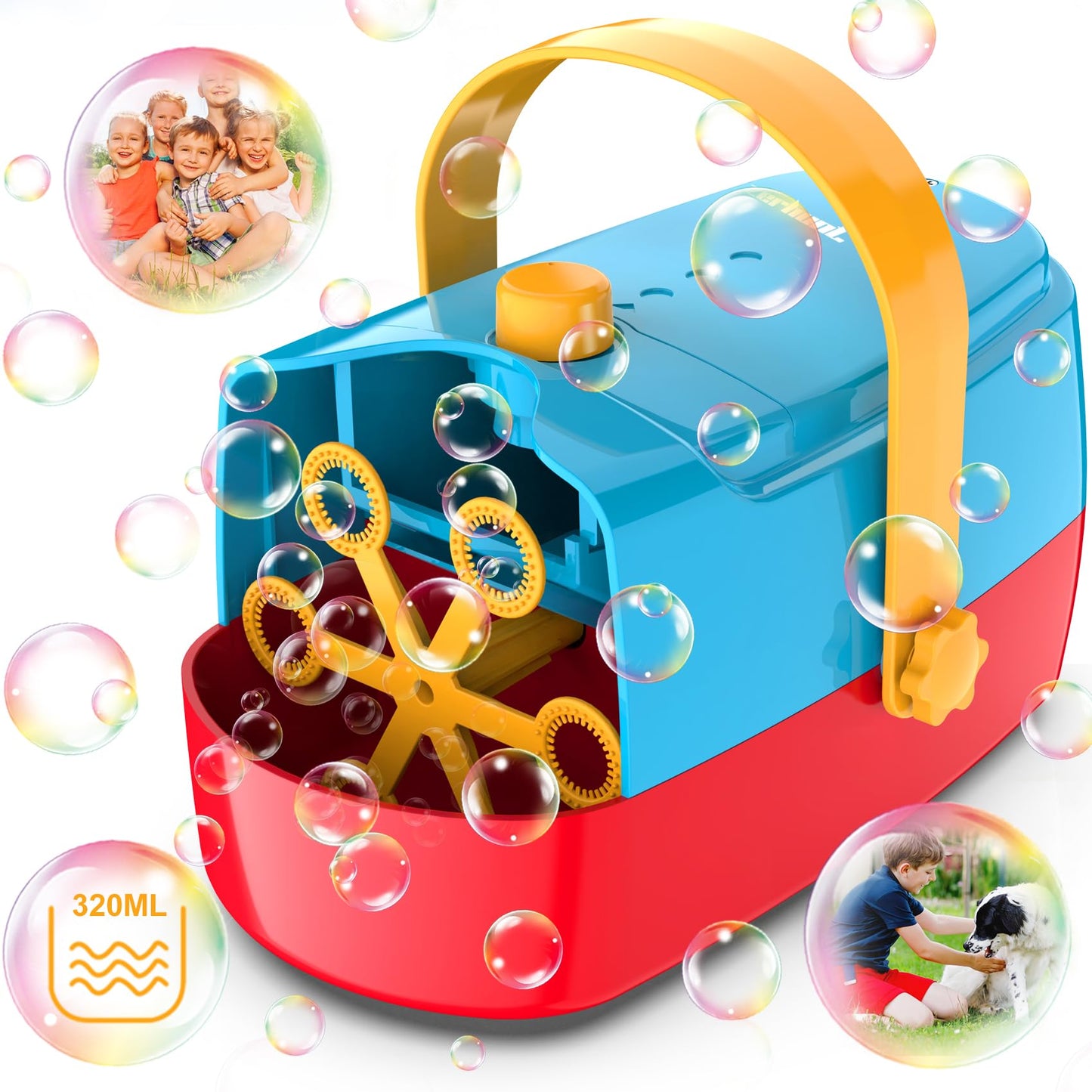 Bubble Machine Automatic 18000+ Big Bubbles Per Minute Operated by Plugin or Batteries