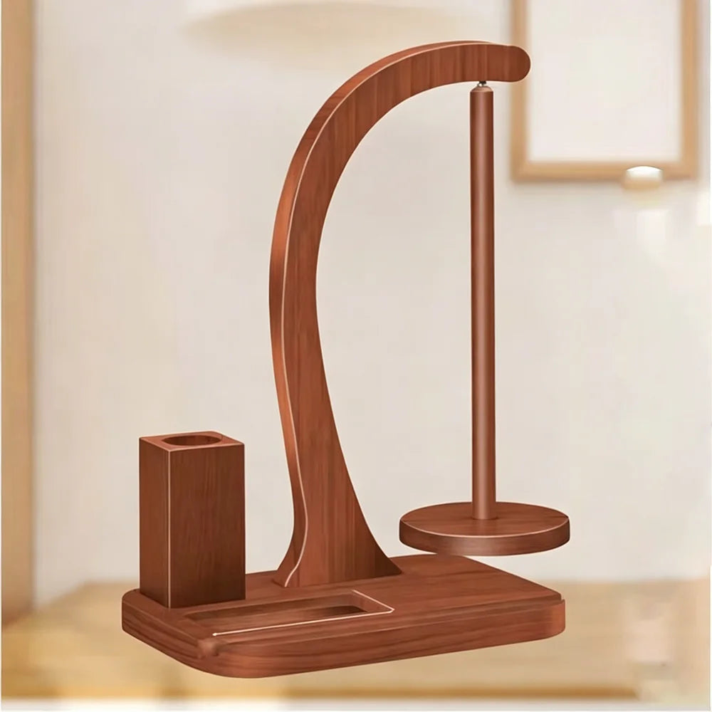 In Stock Wooden Rotating Yarn Holder Solid Wood Suspension Spinning Yarn Dispenser Desktop Knitting Thread Storage Rack for Croc
