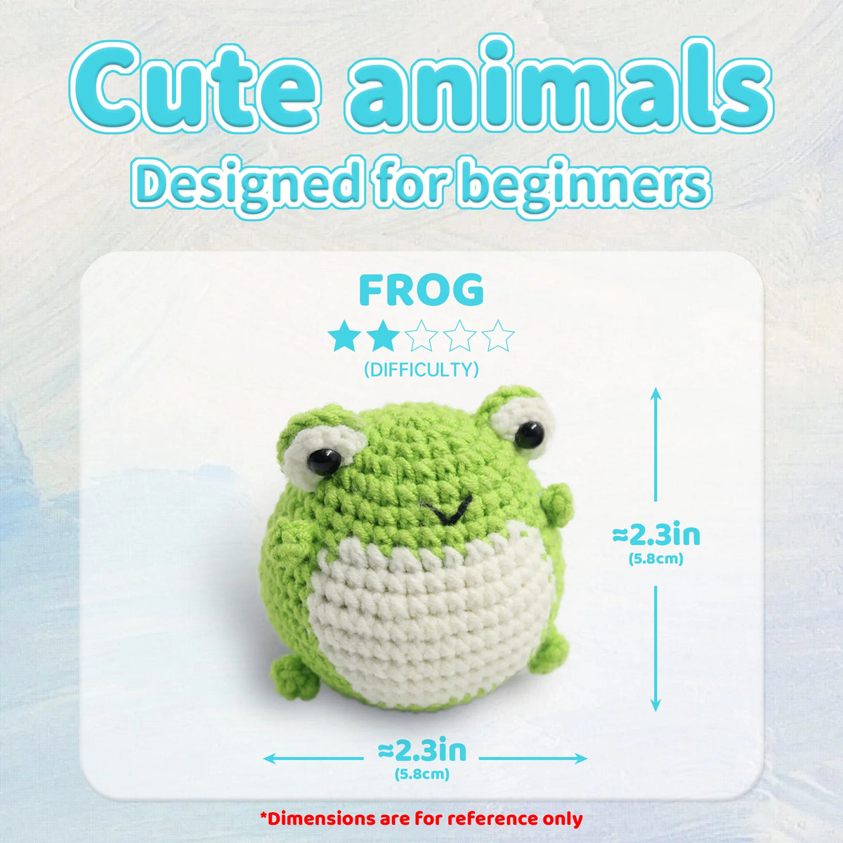 AMAXIN Animal Crochet Kit for Beginners- Frog Easy Learn to Starter Amigurumi Knitting Kit and Yarn Craft