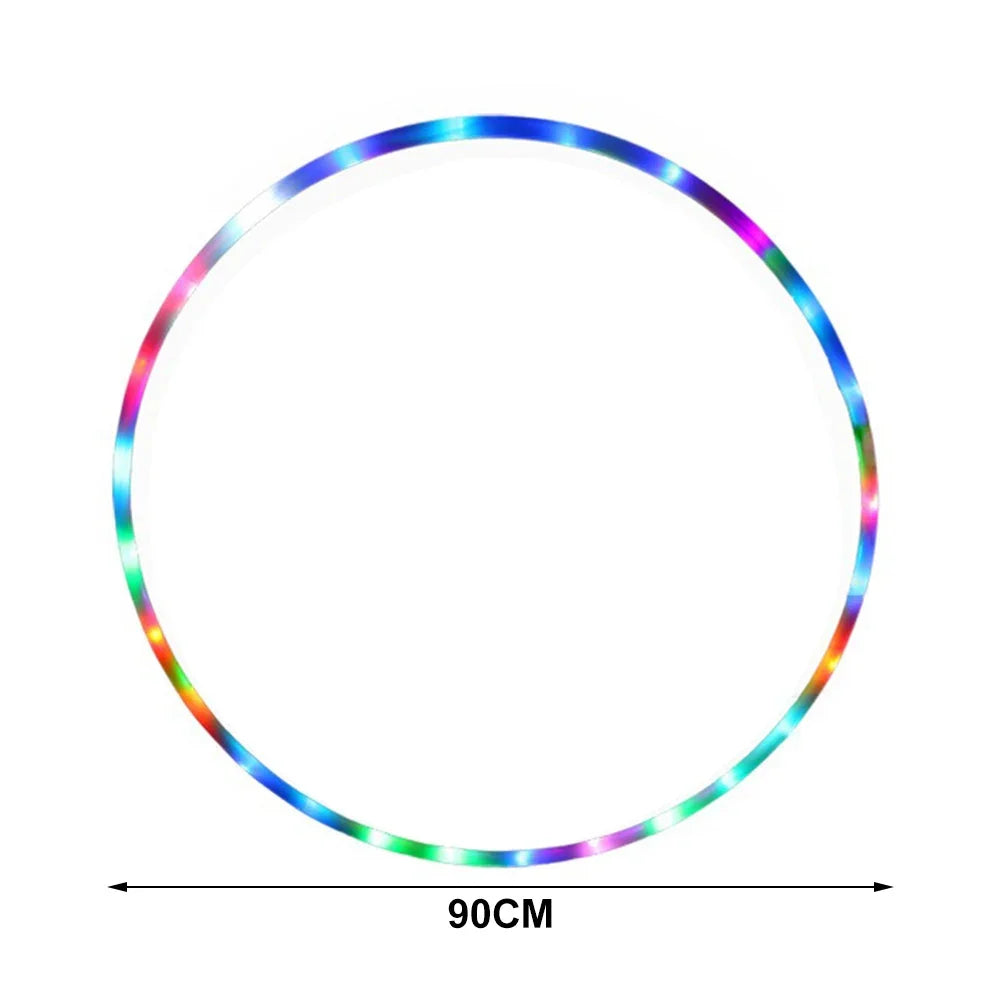 60-90cm LED Glow Sport Hoop Multicolor Weight Loss Bodybuilding Fitness Hoops For Adults Kids Light Up Training Toy Set