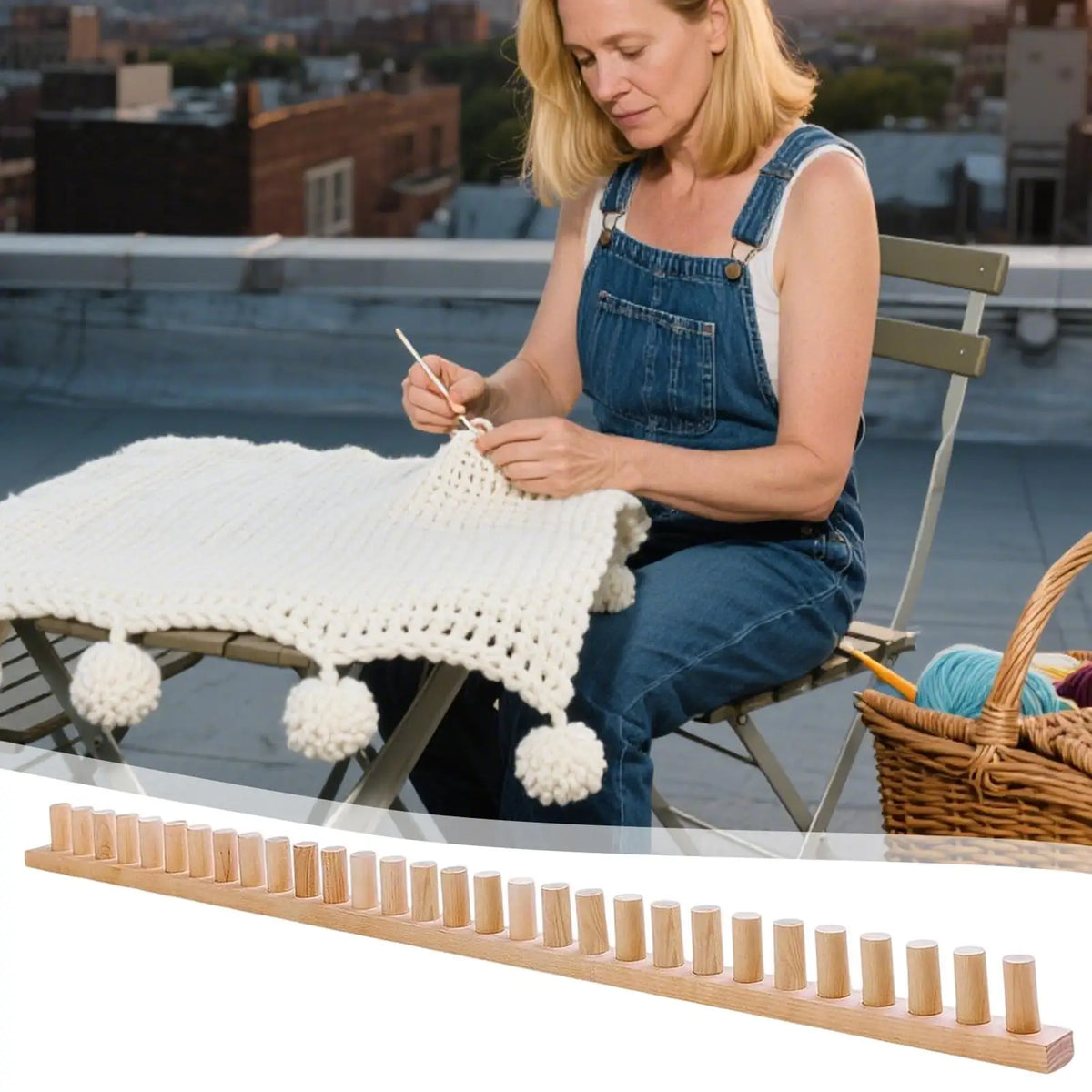 Hand Knitting Loom Chunky Crochet Loom Kit Hand Knitting Set For Crafts Hobby Beginners Weaving Blanket Scarf Sewing Cushion