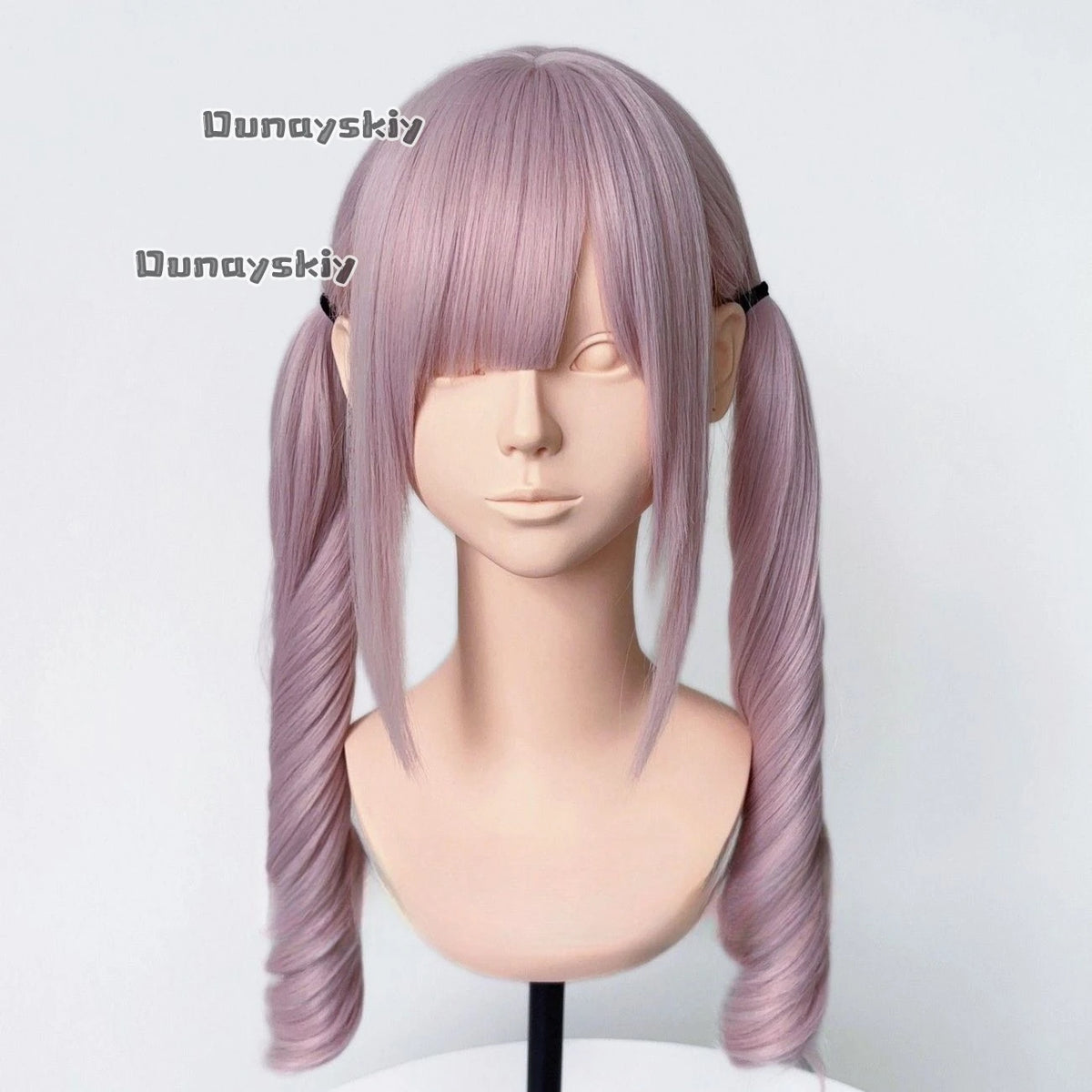 Cosplay Jirai Kei Pink To Black Gradient Synthetic Wig Double Ponytail