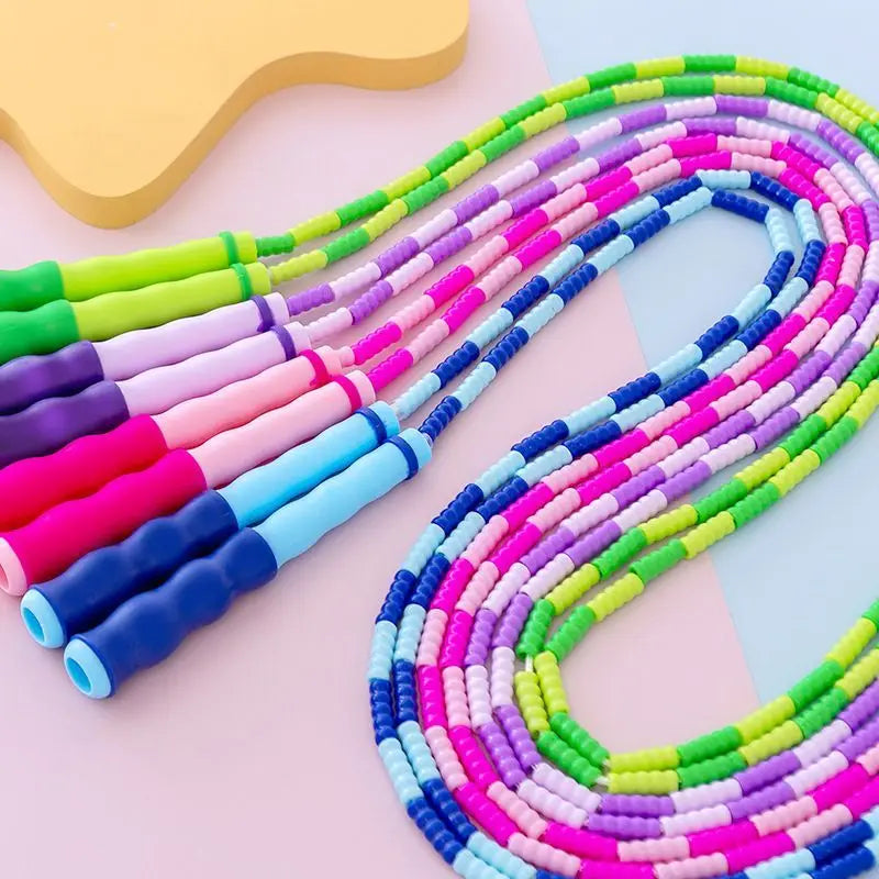 2.8M Skill Jump Rope Bamboo PVC Beginner Adult Child Soft Beaded No Tangle Segmented Fitness Skipping Cable Workout