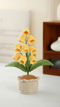 Crocheted Lily Valley Simulated Bonsai Home Decoration