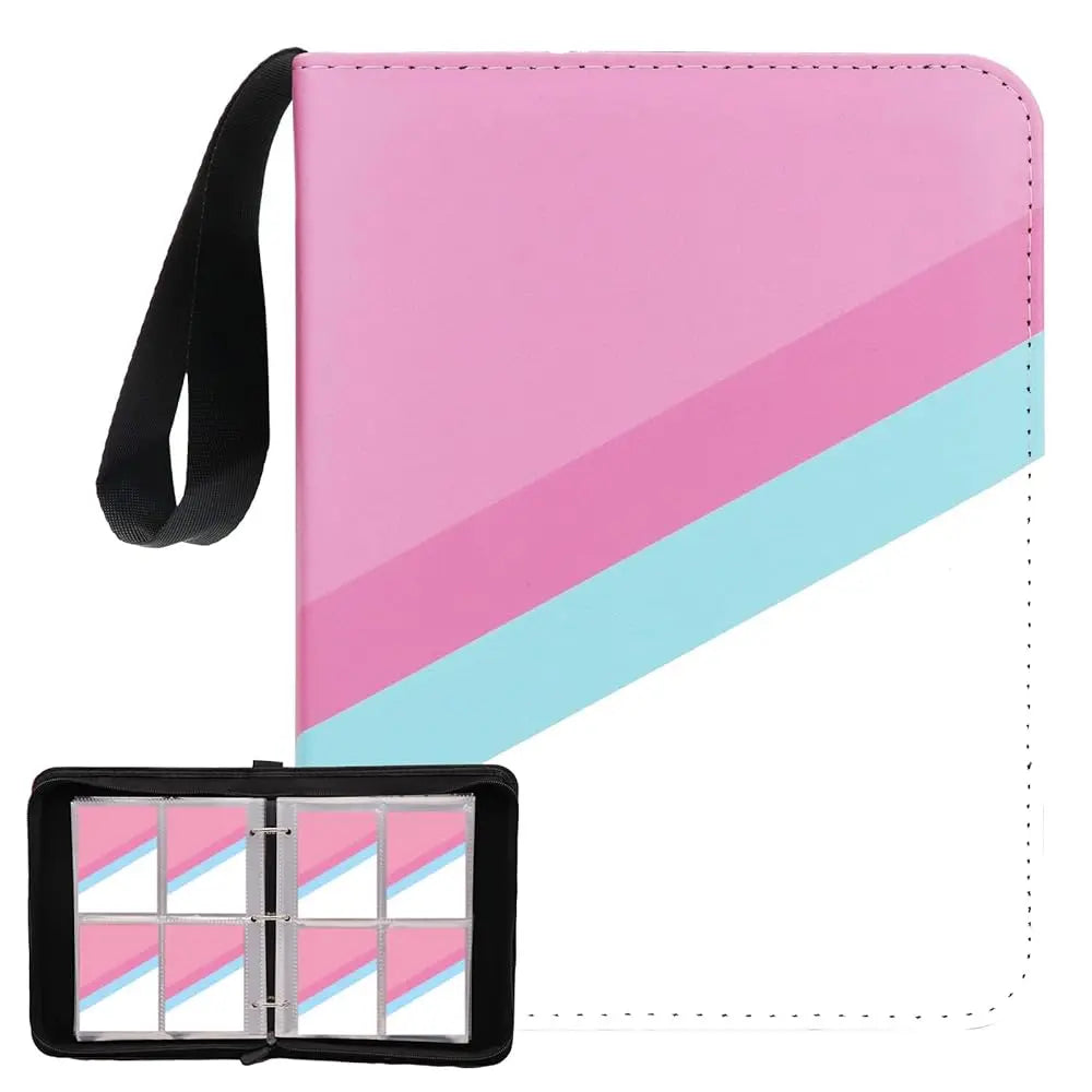 Donut 4 Pocket Card Binder Cartoon TCG Zipper Album Book Multi-Pocket Expandable Photo Collection File for Pokemon Card ID Badge