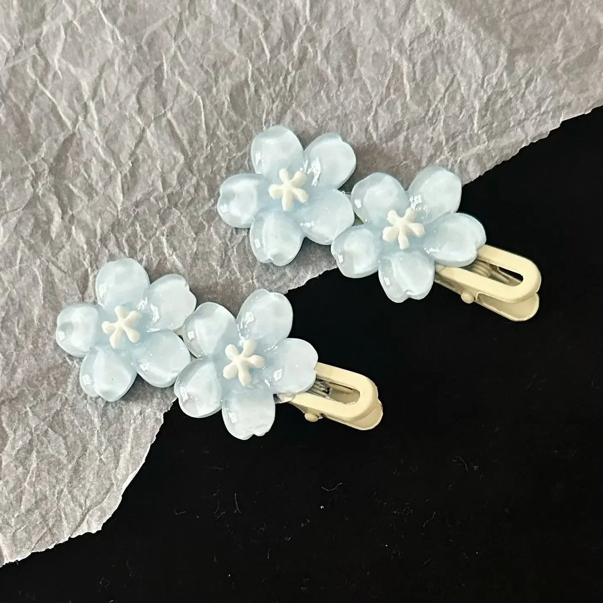 Jelly Cherry Blossom Hair Clips