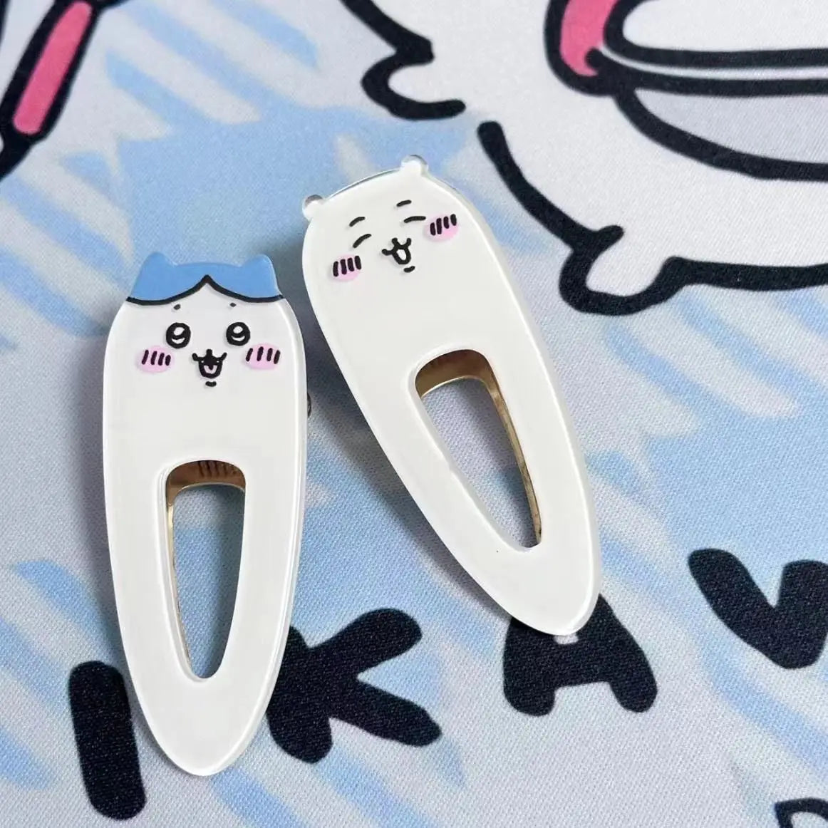 Chiikawa Acrylic Duckbill Hair Clips Kawaii Usagi Hachiware Cartoon Side Bangs Barrettes Girls Daily Hair Accessories