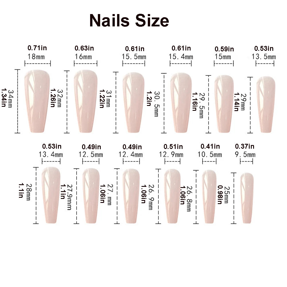 24pcs/set 3D fake nails for women girls flowers heart gradient green orange purple Pink french ballet tips press on false nails