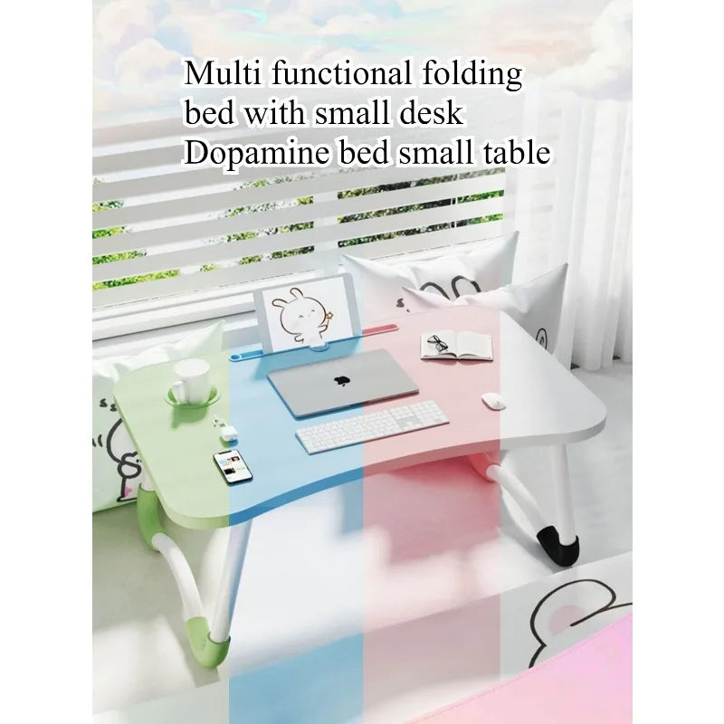 Bed Small table Foldable computer desk Student dormitory Upper bunk Desk Study table Writing table Color table