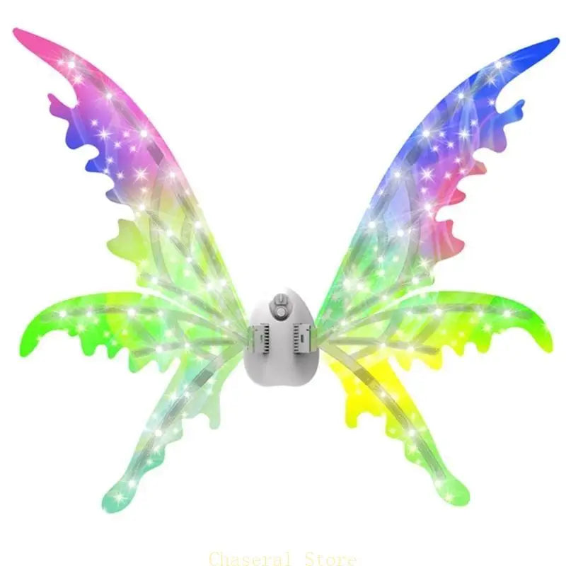 E7CE Electric ButterflyWing for Girl LED Flying Princess Fairy Wing Dress Up Costume Children School Dance Play Props