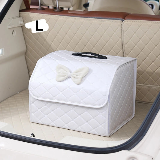 Large Capacity Car Trunk Storage Box Folding Car Storage Box Sundries Organizer Box Women's Pink Auto Accessories