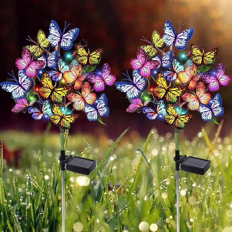 for  42 LED Solar Butterfly Dragonfly Bee Garden Light Outdoor IP66 Holiday Party Christmas Landscape Access Garden Lawn