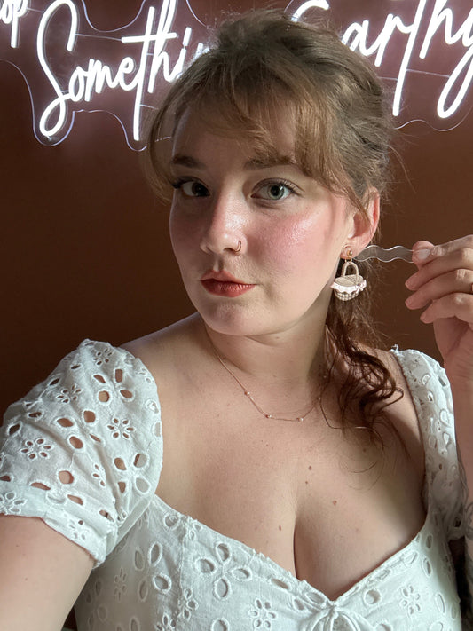 Picnic Baskets, Pink Earrings