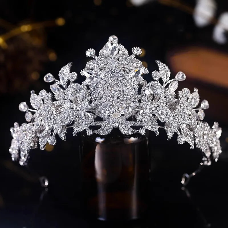 Elegant Princess Crown Hair Accessory for Kids and Brides Luxurious Wedding Party Tiara Headpiece for Girls