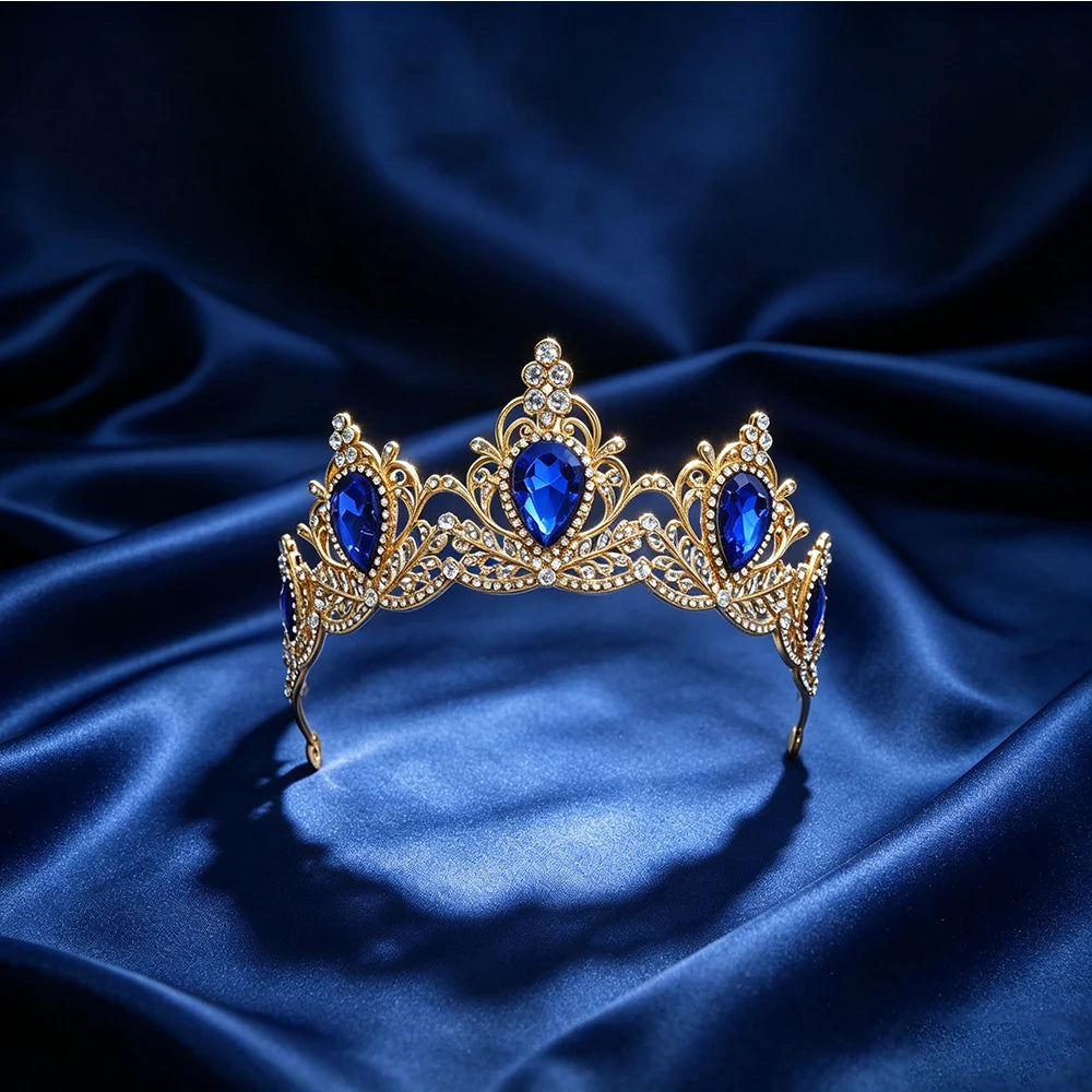 1pc Baroque Tiara Crown Rhinestone Princess Diadem Women Bridal Wedding Party Prom Birthday Hair Accessories Headband
