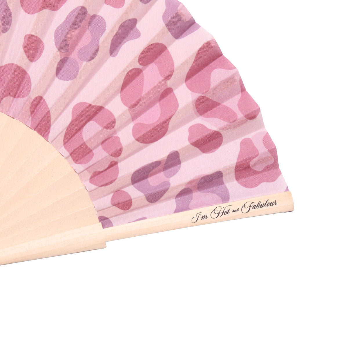 Pink Cheetah Print Hand Fan