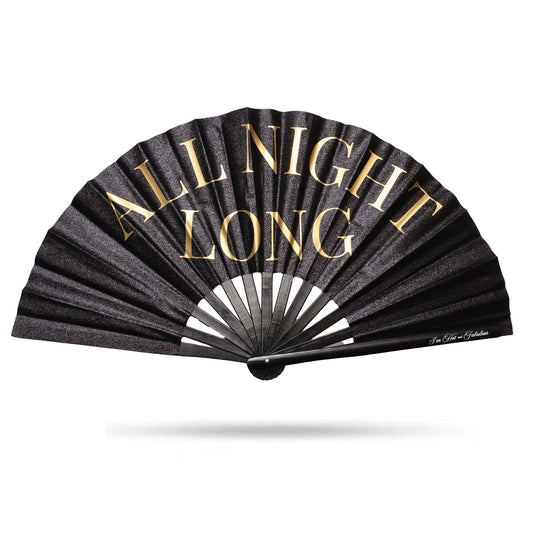 Black Sparkle All Night Long XL Hand Fan