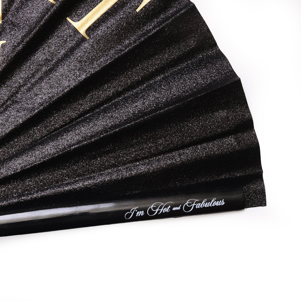 Black Sparkle All Night Long XL Hand Fan