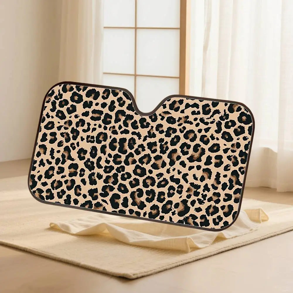 Animal Fur (Leopard Print) Car Sun Shade Windshield Cover