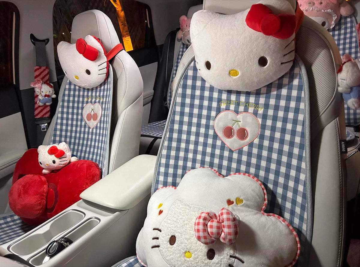 Hello Kitty Car Seat Headrest Auto Head Neck Rest Relax Pillow Car Seat Cover Seat Cushion Auto Protector
