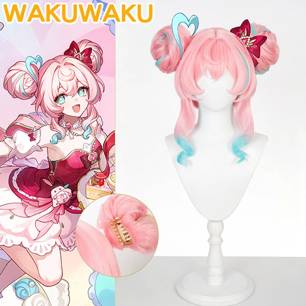 Hyacine Cosplay Wig Game Honkai: Star Rail WakuWaku HSR Halloween Women Pink Hair Hyacine Warm Cotton Skies Cosplay Wig