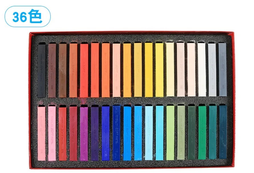 Student Soft Color Chalk 24/36/48/60 Powder Stick Set Artist Painting Chalk School Art Supplies Suitable for Beginners