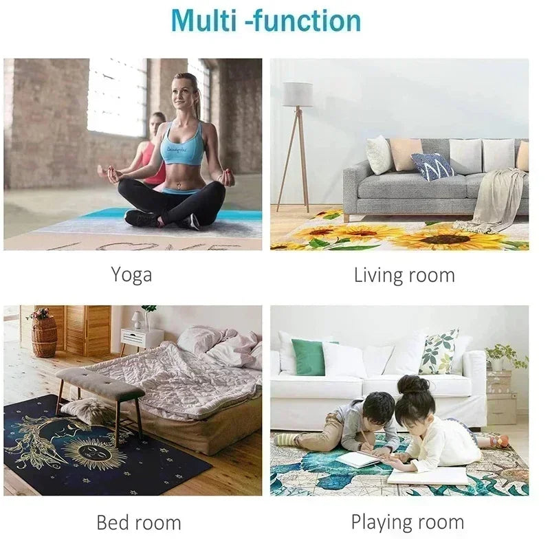 Bedroom Decor Pink Magic Star Array Carpet Living Room Sofa Rug Balcony Non-slip Floor Mats Cartoon Circular Girls Bedside Rugs