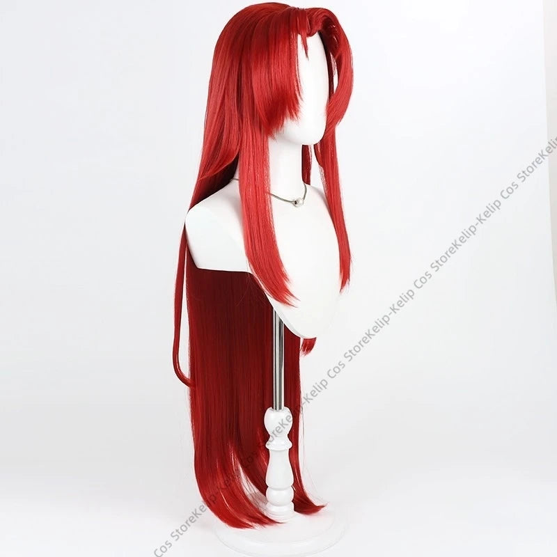 Library of Ruina Kali Cosplay Wig Long Straight Dark Red Hair Widow's Peak Hairline Halloween  Comic Con Costume Accessory